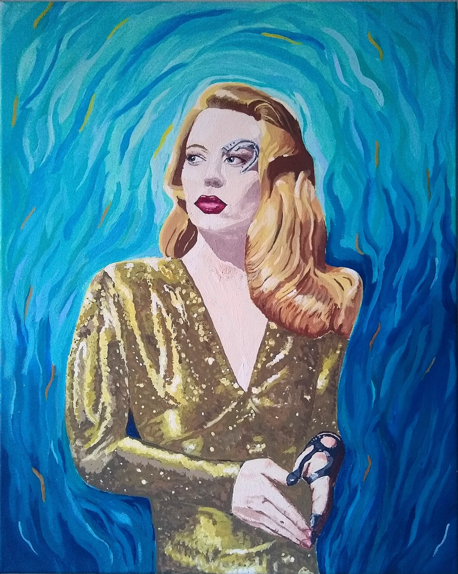 portrait of Seven of Nine from Star Trek: Voyager.